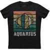 Aquarius Zodiac Sign Vintage Design Unisexs Cotton Black T Shirt