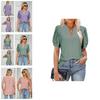 Women's V-neck Tops Short Sleeve T-shirts With Cut Out Lace Detail