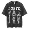 LGBTQ Nogi Pośladki Biceps Triceps Czworogłowe Mięśnie Klatki Piersiowej Koszulka Oversize 100% Bawełna Vintage Sprana Koszulka dla mężczyzn kobiet streetwear 0420-3