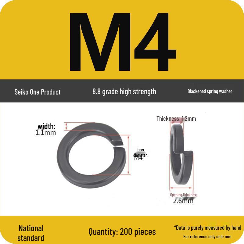 8.8 Grade Black Shock Absorbing Washer M3-M16
