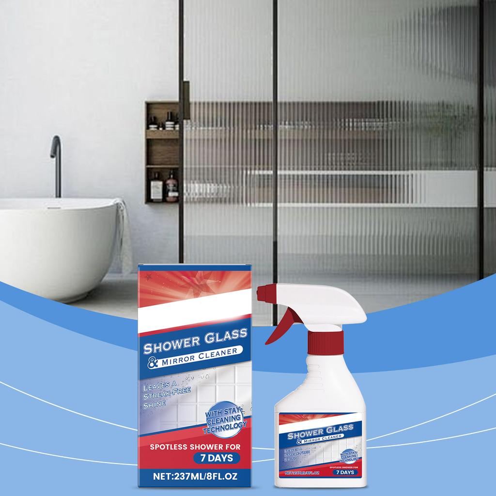 Čistič na sklo v koupelně proti vodnímu kameni a mýdlovým skvrnám, Čistič na zamlžené sprchové sklo 237 ml