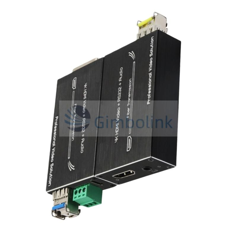 Mini 4K for HD MI&RS232 Extender Industrial Optical Fiber Ethernet Switch with External Audio HD-MI Fiber Optic Media Converter