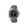 Standard Series Waterproof Pointer Business Green Quartz Movement Leather Stainless Steel Strap Men Watches Black MTP-VD01L-3BV