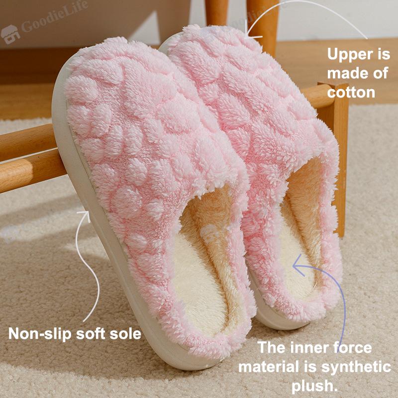 

Зимние хлопковые тапочки для женщин и мужчин, уютные на флисовой подкладке, для дома и улицы, нескользящая мягкая подошва, парная домашняя обувь 38-39 розовый