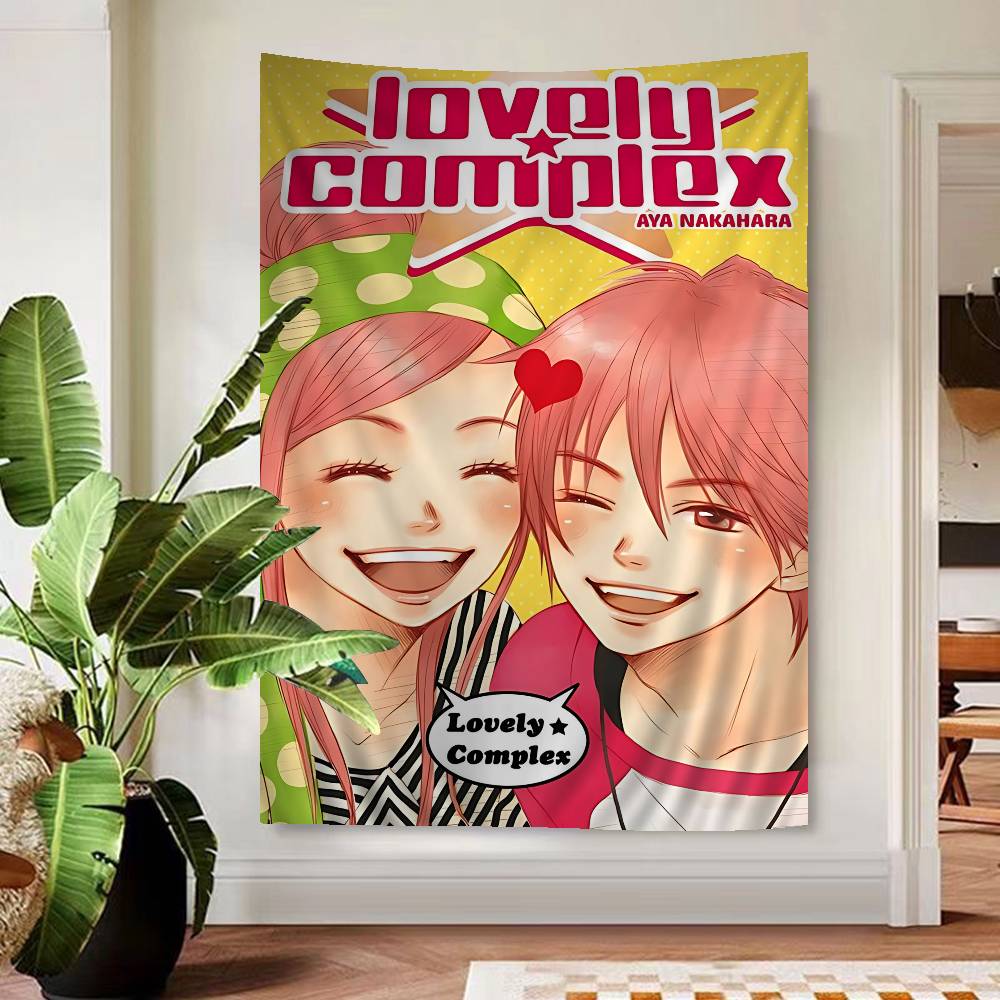 

Shojo Manga Magazine Cover Wall Tapestry Cheerful Characters Shoujo Aesthetic Cozy Room Decor for Romance Manga Anime Fans 74x94cm(29x37in)
