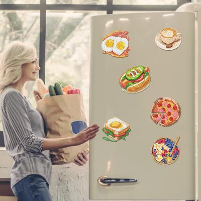 6 Peças Ímãs de Geladeira para Pintura de Diamante DIY Conjunto de Ímãs de Diamante Brilhantes de Cristal Kit de Ímãs para Pintura de Diamante para Decoração de Casa