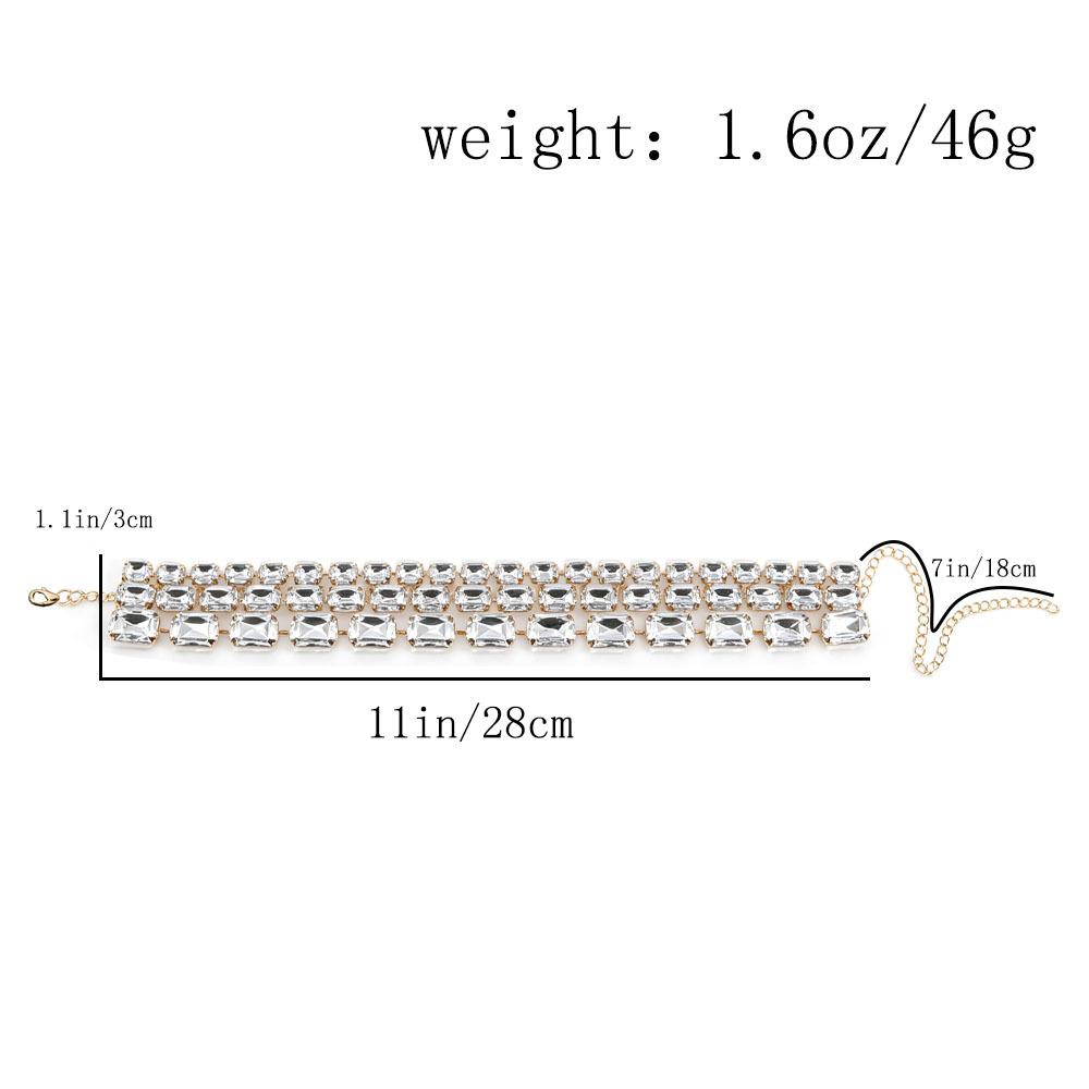 European and American Oversized Crystal Multi-layered Exaggerated Full Diamond Necklace, Luxurious Sparkling Rhinestone Collar Necklace