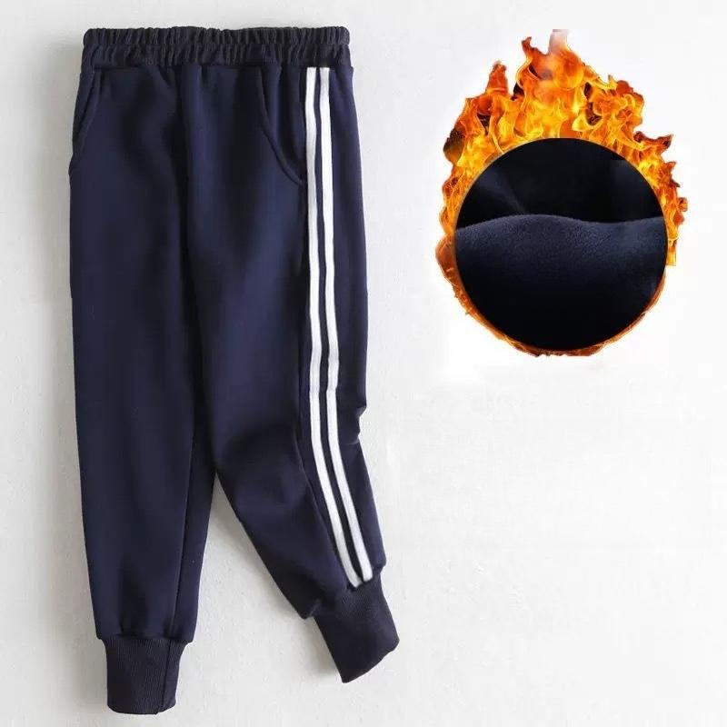 Chłopcy Grube Wyściełane Spodnie Zimowe Duże Dzieci Plus Aksamit Ciepłe Spodnie Dziewczynki Jesień Dziecięce Bawełniane Długie Spodnie Casualowe Spodnie