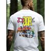 Wit T-shirt met Joe Bar Team Cartoonprint voor Buiten Casual Kleding, Grote Maten