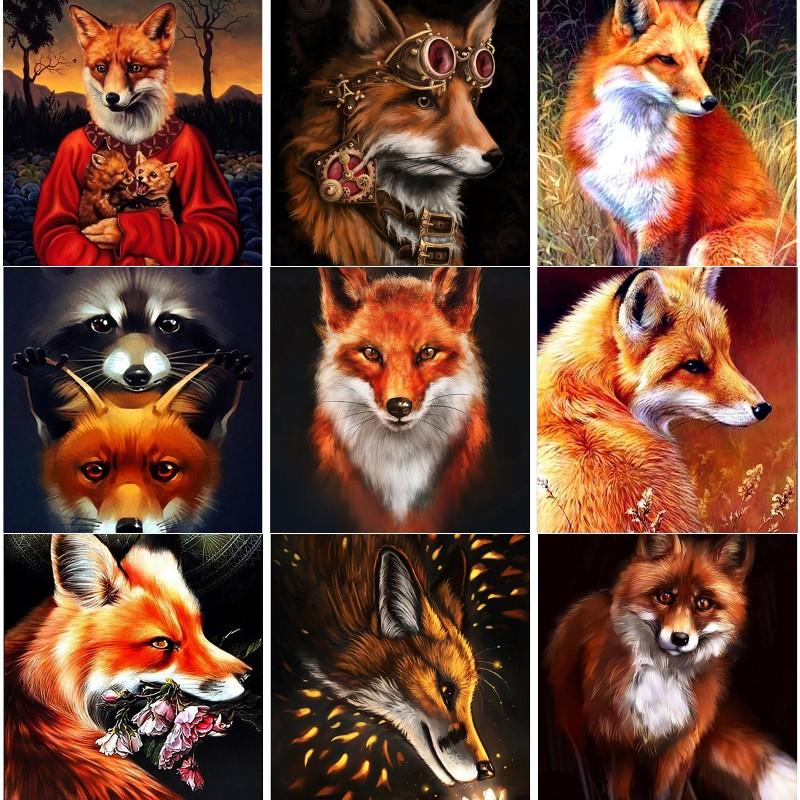 

5D DIY Алмазная картина Набор Лиса Искусство Алмазная вышивка Стразы Украшения для дома