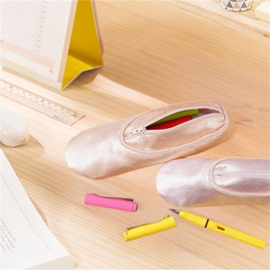 Pencil Bag Makeup Brush Organizer Zipper Closure Large Capacity Multi-Functional Organizer Ballet Dance Shoe Cosmetic Pouch