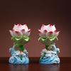 Lotus Ceramic Butter Lamp Holder for Buddhist Offerings - Candlestick & Candle Holder Ornament