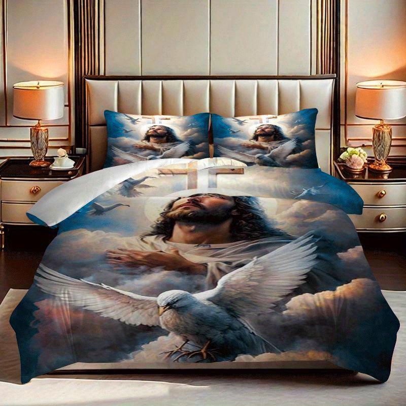 

2/3 шт. Безмятежные голуби Христа Святой Дух мир любовь вера Комплект пододеяльника с принтом комплект пододеяльника EU Twin(135x200cm)