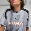 Puma Retro Football Jersey With Letter Print Casual Breathable Short Sleeve Unisex Tops Gray 627885-42
