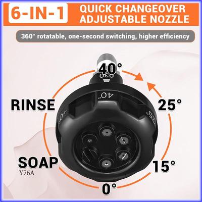 Good-Pressure Washer Nozzle, 6 In 1 Spray Nozzle, Adjustable High Power Washer Nozzle Tips With 1/4Inch Quick Connect Easy To Us