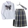 Uniform JK Length High School Girl Long Top and Bottom Square White School Halloween Photo Amusement School Cultural Graduation Ceremony [SYRHSYB]