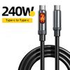 240W  C to C Super Fast Charging Data Cable Flexible Silicone Digital Display Compatible   iPad for Galaxy for iPhone 15Pro Max