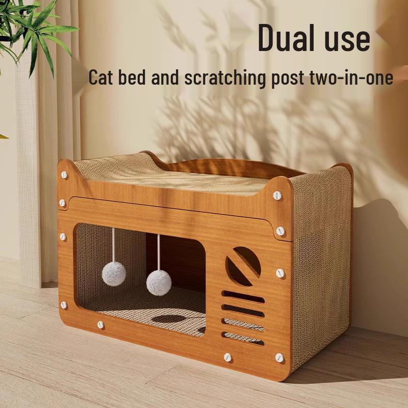 Durable Cat Scratching Board & Bed: Four-Season, Anti-Scratch, Non-Shedding Toy & Sofa