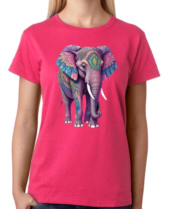 Elephant T-Shirt Ladies Tee Lady-Fit Womens Fashion Top XL