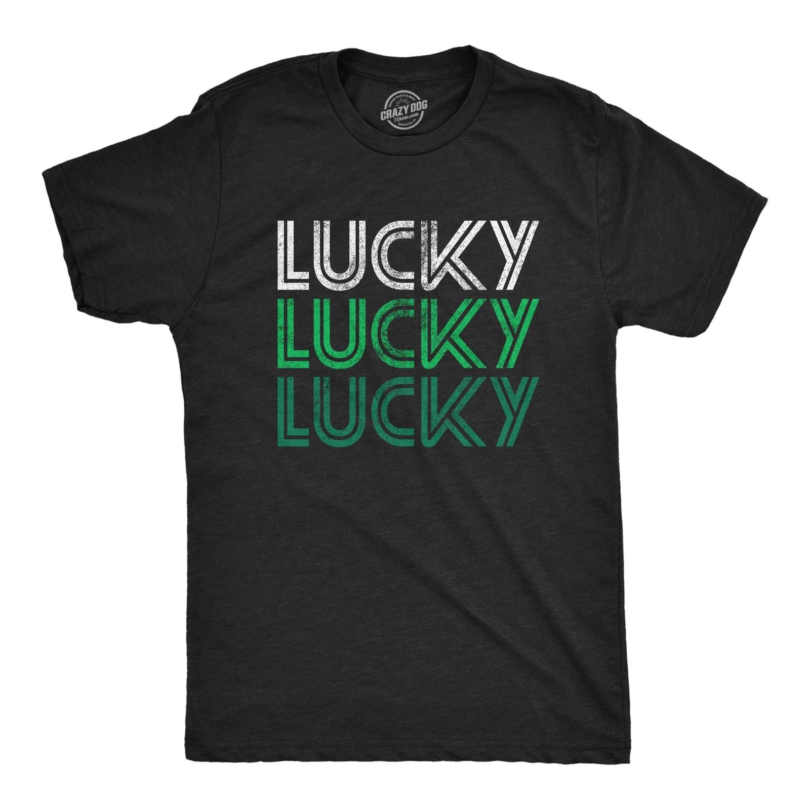 Mens Lucky Lucky Lucky T Shirt Funny Saint Patrick s Day Parade Luck Graphic XXXXL