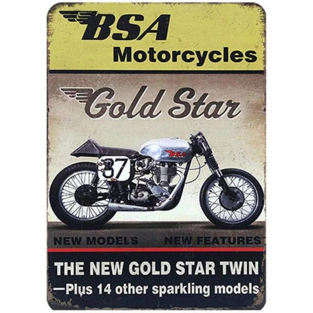 Vintage klasické motocykly Kovové plechové cedule Plakáty Talíř Nástěnná dekorace pro domácí bary Garáž Kavárna Kluby Retro plakáty Plakáty
