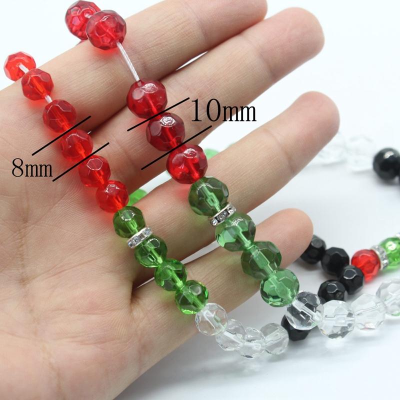 Religious Tokens Country Map Bracelet Muslim Small Bead Acrylic Rosary Beads Worship Bracelet Eid Islamic Prayer Bead