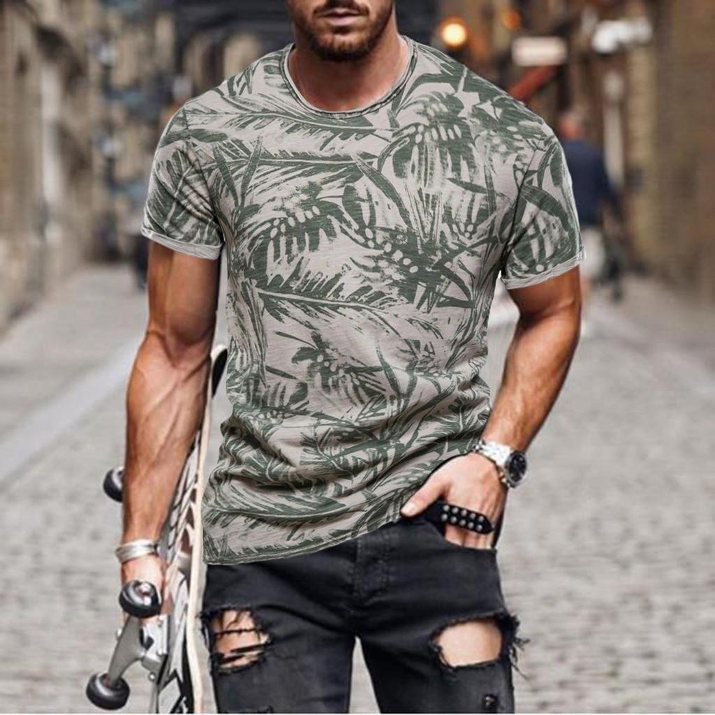 3Dt-Shirt Vertigo Pattern Print Casual Versatile Crew Neck Men'S T-Shirt