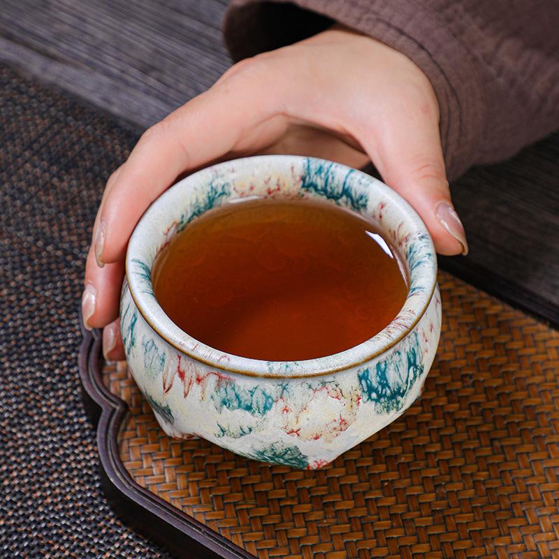 Japanese-style Retro Yamagata Ceramic Teacups Retro Handmade Rough Pottery Single Ceramic Kung Fu Tea Set Tea Accessories