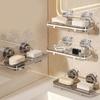 Wall Mounted Suction Cup Soap Dish Plastic Soap Tray Multifunctional Shower Soap Holder  Bathroom