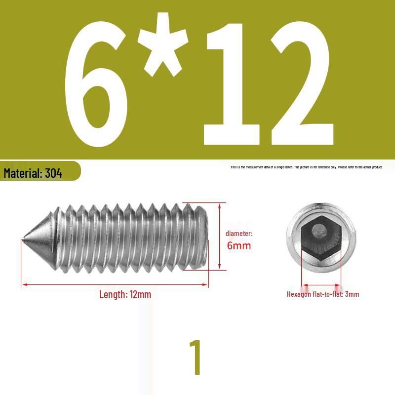 12.9 Edelstahl 304 Innensechskant Kegelspitze Gewindestift M2/M3