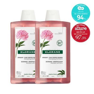 Pfingstrosen-Shampoo Doppelpackung (400 ml + 400 ml) (Empfindliche Kopfhaut & Kopfhautberuhigung)