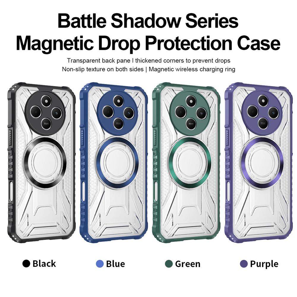 KEYSION Husă Magnetică Transparentă pentru Redimi 14C Silicon Moale+PC Rezistentă la Șocuri Husă de Telefon pentru Xiaomi POCO C75