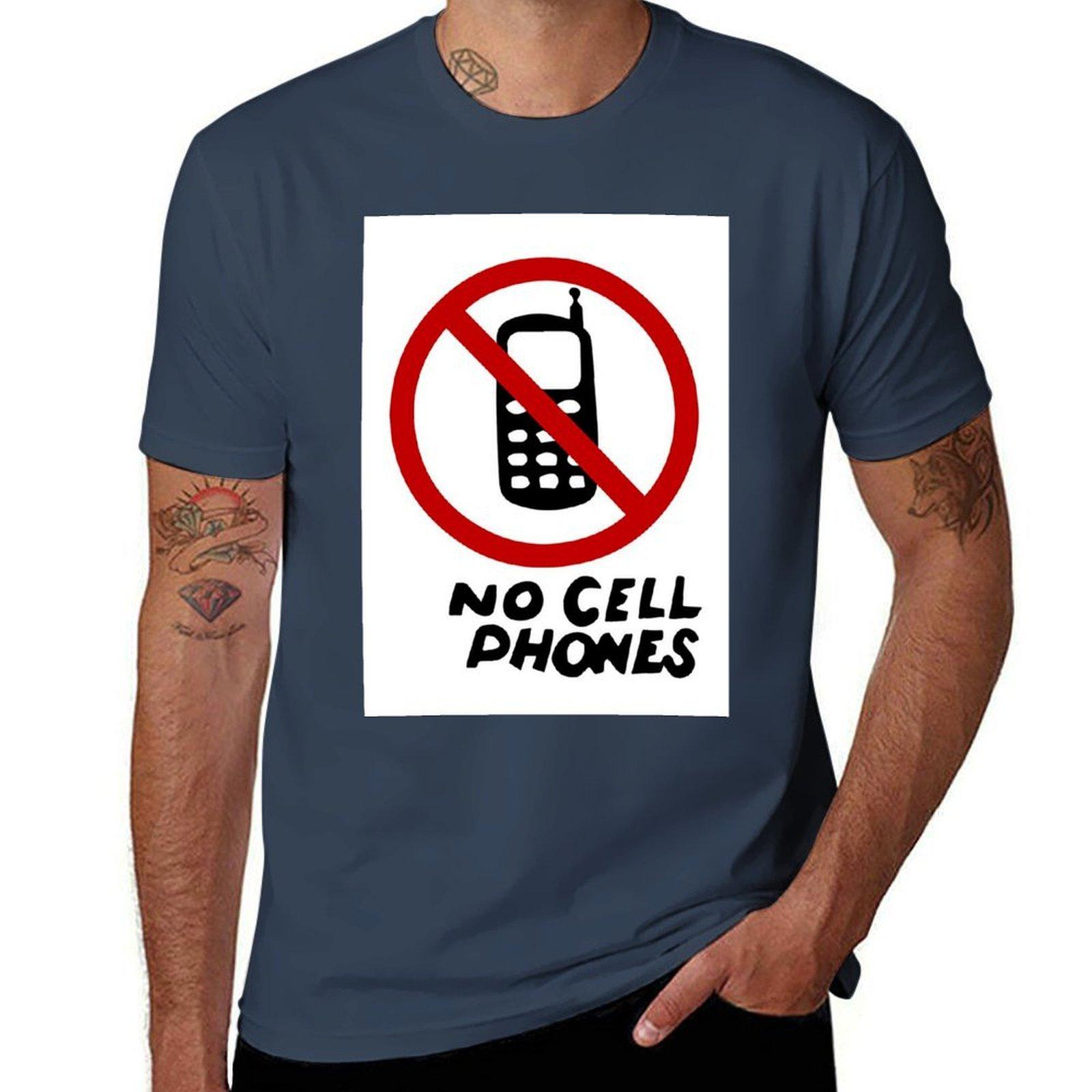 

No Cell Phones TShirt Casual Breathable Short Sleeve Top S