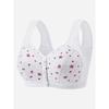 Supportive Wireless Bra with Front Buttons and Breathable Cotton Fabric