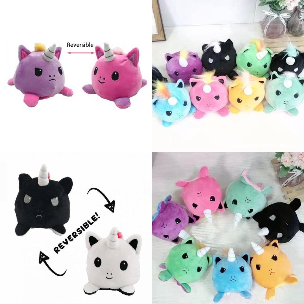 Magical Reversible Unicorn Plush Doll Luxurious Soft Material With Feather Cotton Filling For Comfort