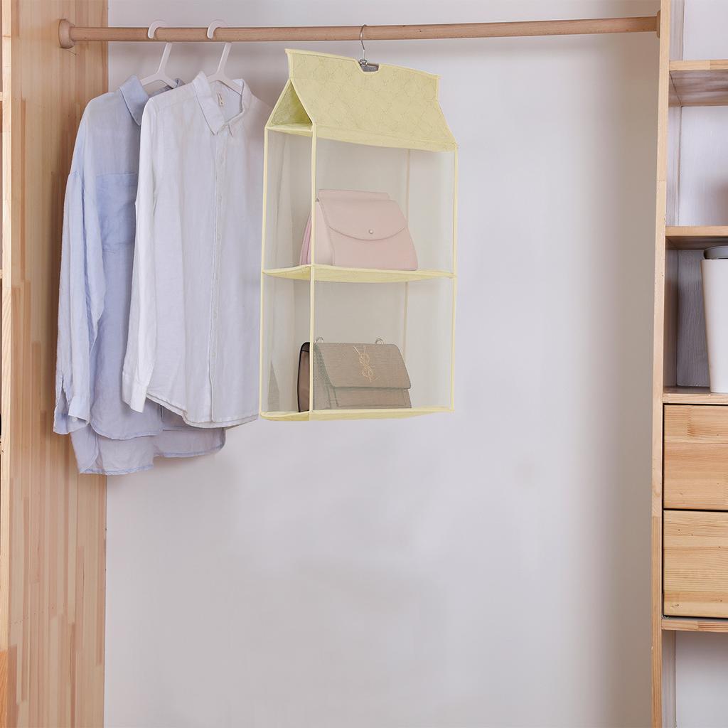 Dust-proof Multi-Layered Fabric Wall-Mounted Dormi Storage Ra Bag Hanging Organizer Closet Storage Bag for Bedroom Organization