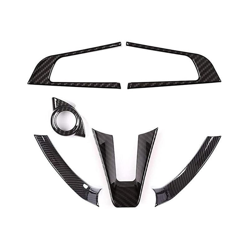 ABS Carbon Fiber Style Car Steering Wheel Cover Trim For Alfa Romeo Giulia 2017 2018  Interior Accessories