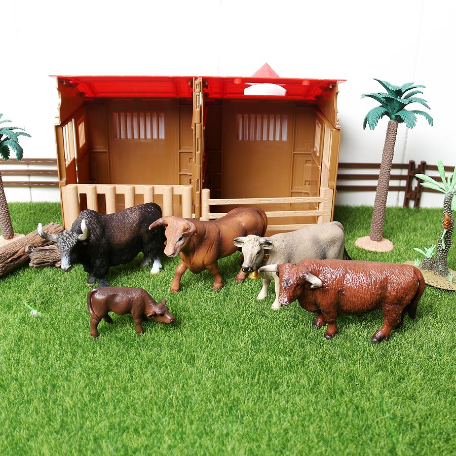 Simulering Gård Verden melkeku Storfe Okse Kalv yak Moskusokse Pedagogisk dyremodell figur leketøy hjemmedekor Gave Til Barn