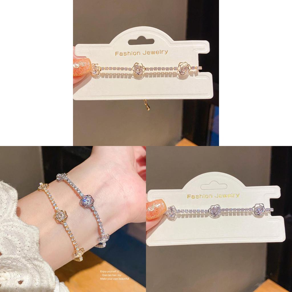 Elegant Zircon Flower Hollow Bracelet For Women With Fashionable Style And Gift Occasion