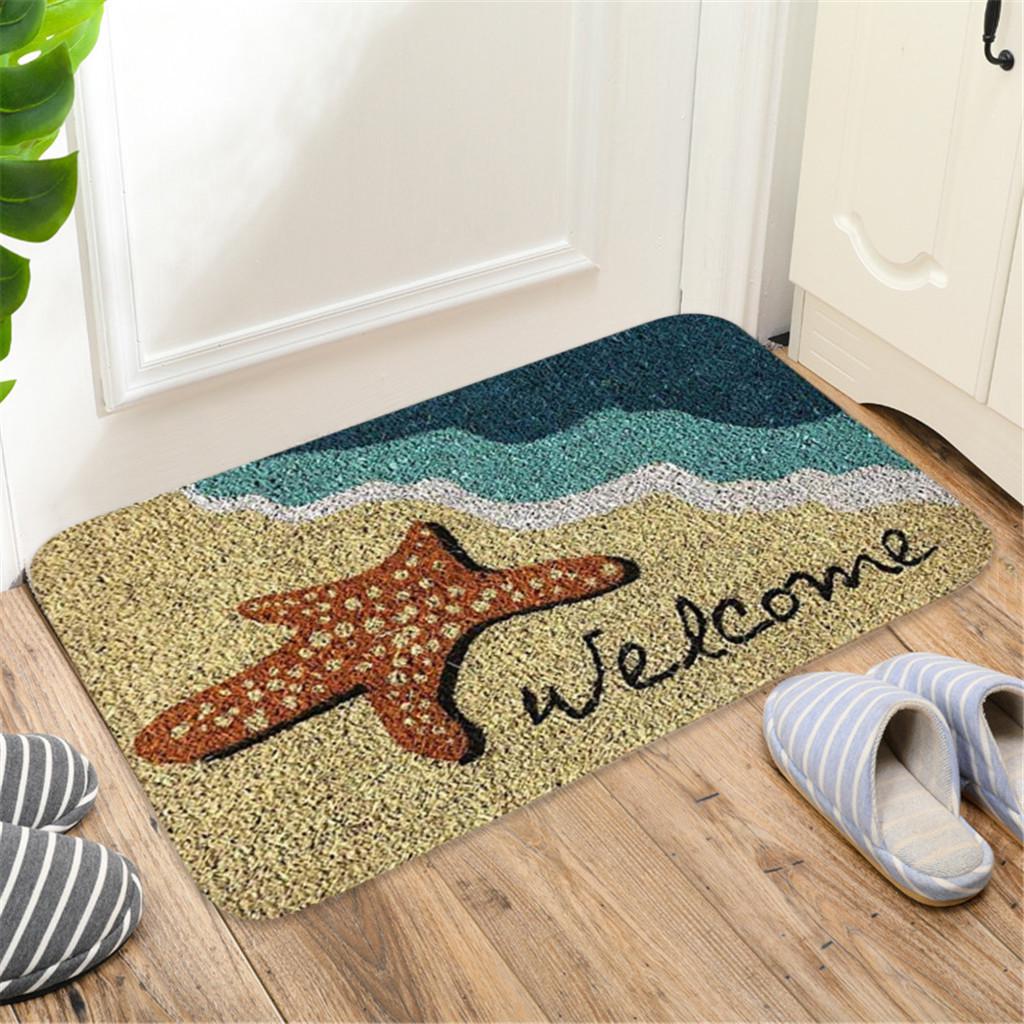 Rectangle Non-Slip Door Mat Bedroom Kitchen Entrance Print Floor Mat Doormats