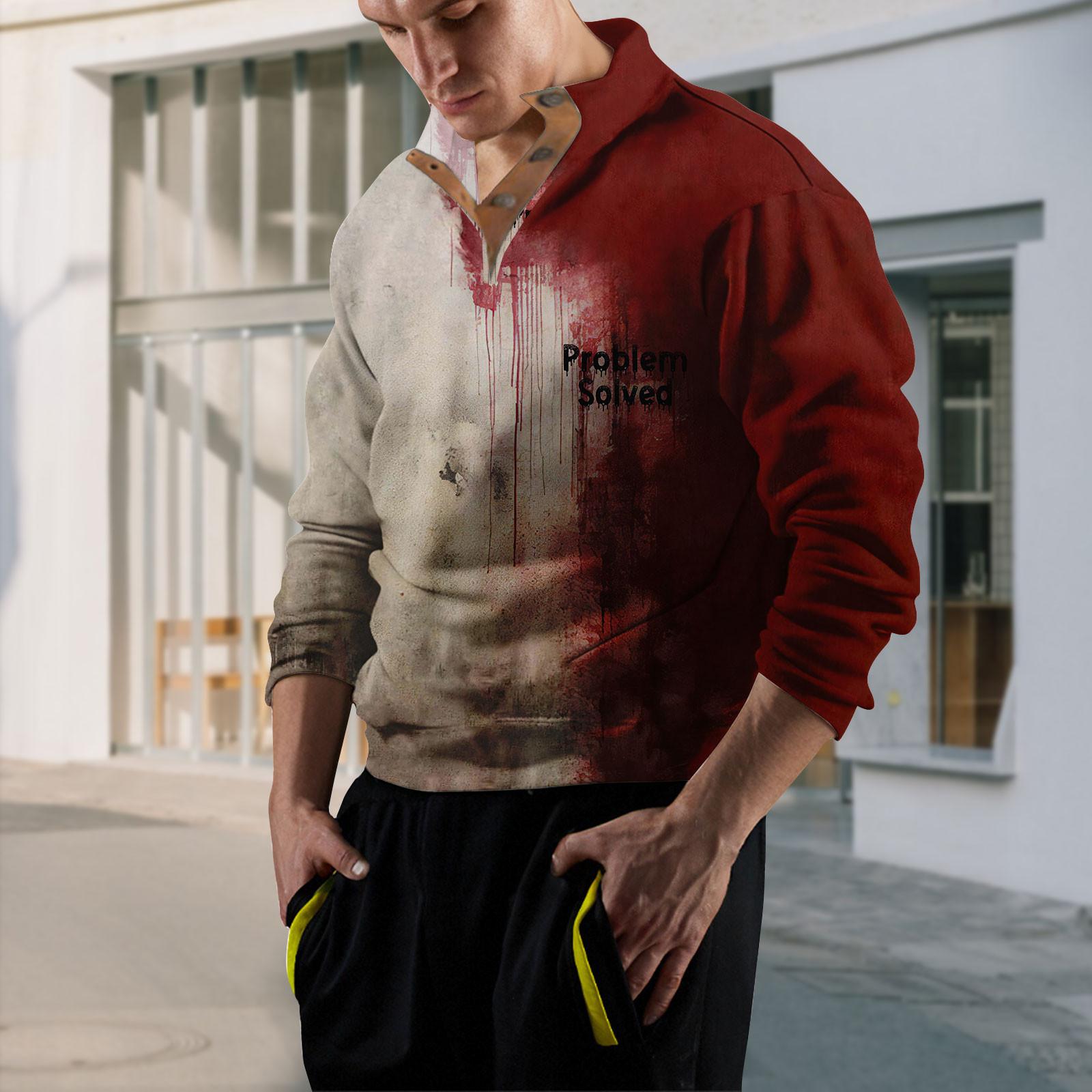 Мужская толстовка с воротником-стойкой на открытом воздухе — фото 8