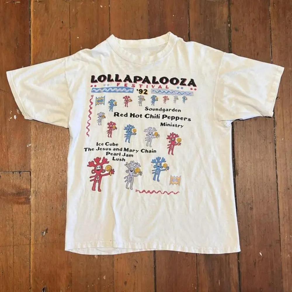 

Редкая хлопковая футболка тура Lollapalooza 1992 года для фанатов от S до 5XL Gc1990 XXXXXL белый