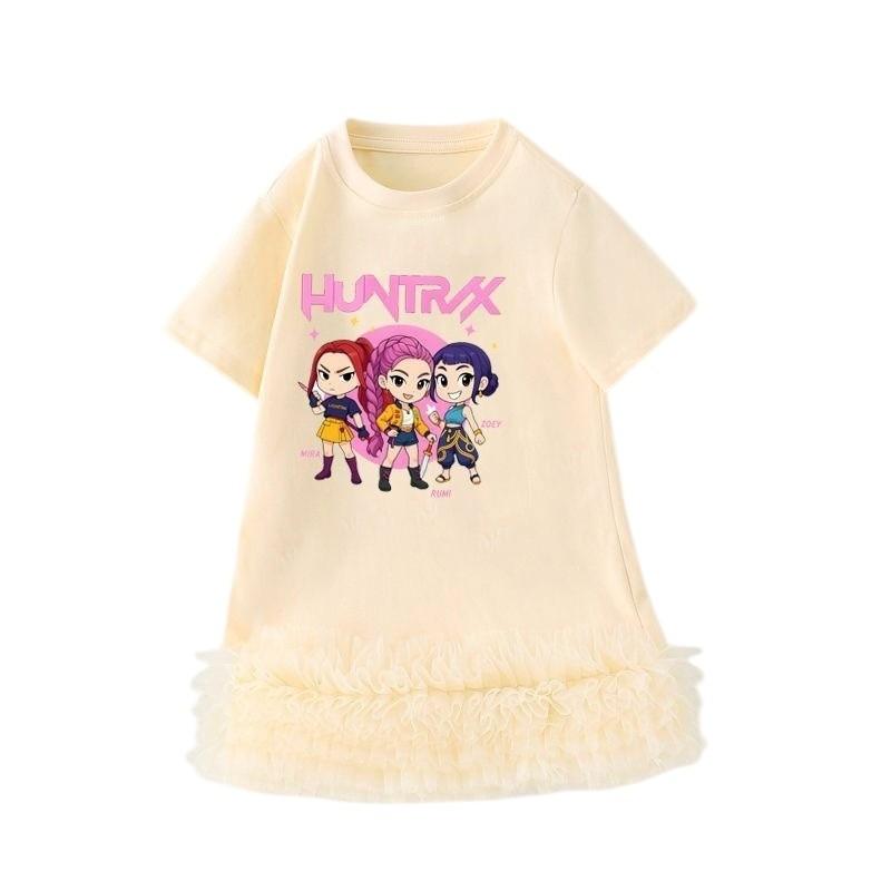 Vestido de Dibujos Animados de Manga Corta Rumi Zoey Mira Demon Hunters para Niñas