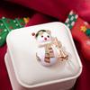 Festive Snowman Pin Christmas Tree Decoration Creative Alloy Brooch Adorned With Crystals Rhinestones Holiday Outfit