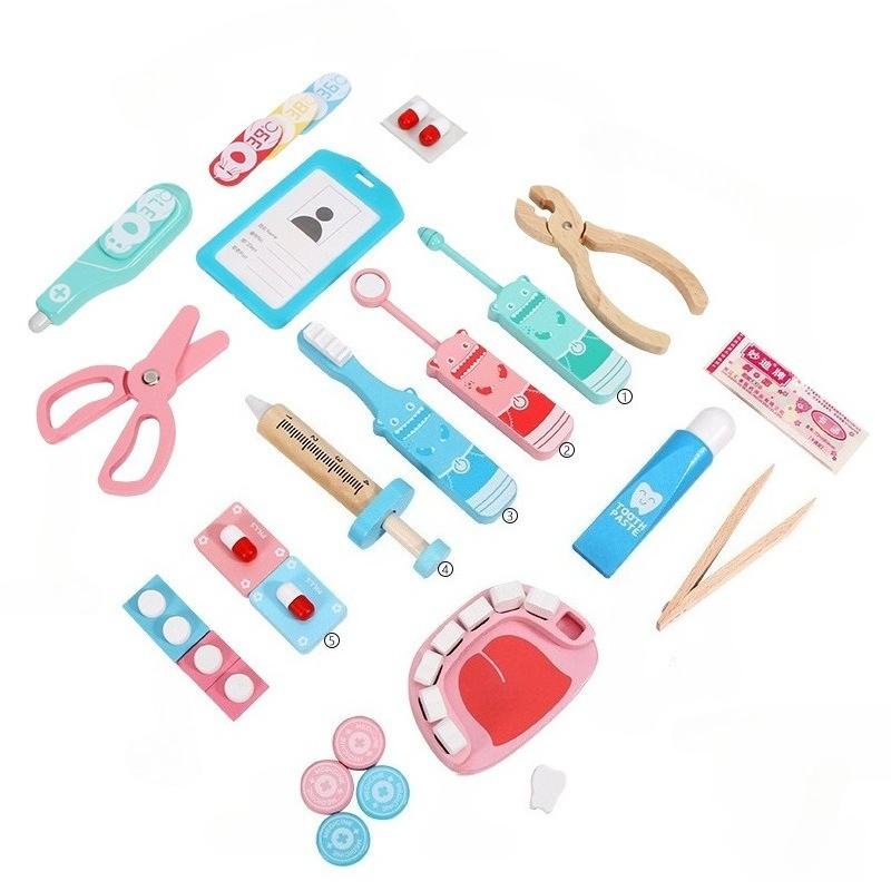 Wooden Baby Children'S Medical Equipment Play House Simulation Doctor Toy Set Girl Nurse Cloth Bag Doctor Toy