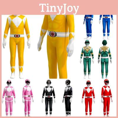 Rangers Costume For Kids And Adults Featuring Durable Jumpsuit And Character Mask**