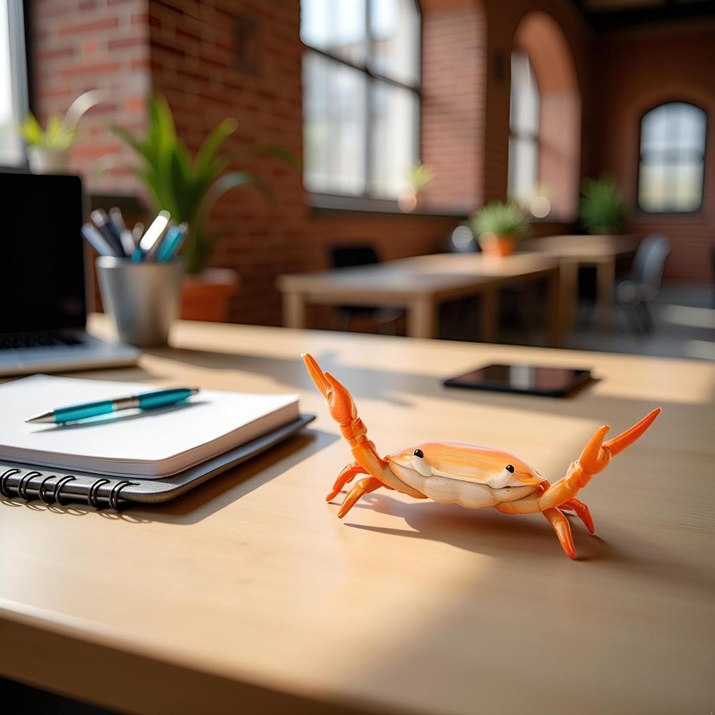 Creative Crab Pen Holder Weightlifting Crabs Pen Stand Storage Rack, Office Desktop Decoration, Pencil Holders Desk Supplies Holders and Dispensers,