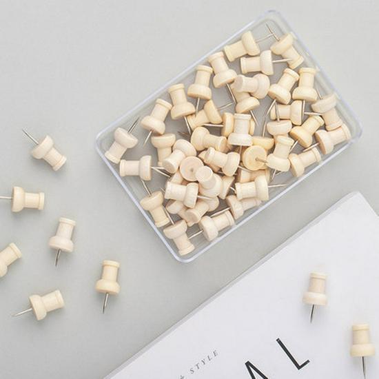 Creative Wooden Pushpins for Kindergarten Art and Photo Display on Cork or Felt Boards