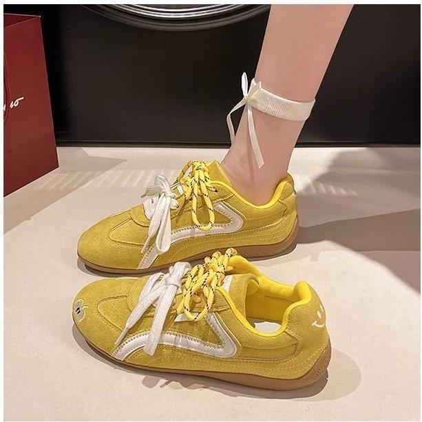 Argand Training Shoes Women's New Autumn and Autumn Round Head Mint Green Racing Shoes Versatile Flat-bottomed Casual Sports Shoes