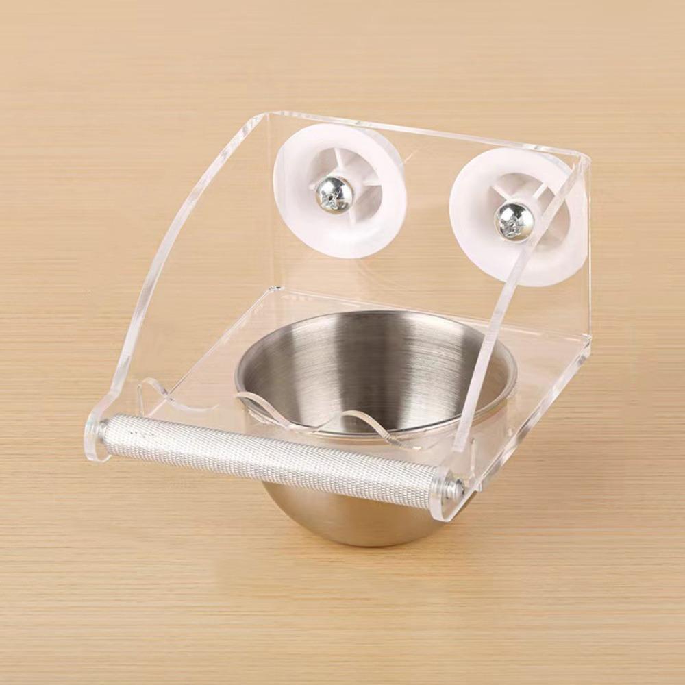 Spillproof Hanging Feeding Station Detachable Clear Feeding Bowl Cage Bird Feeder  Cage Accessories